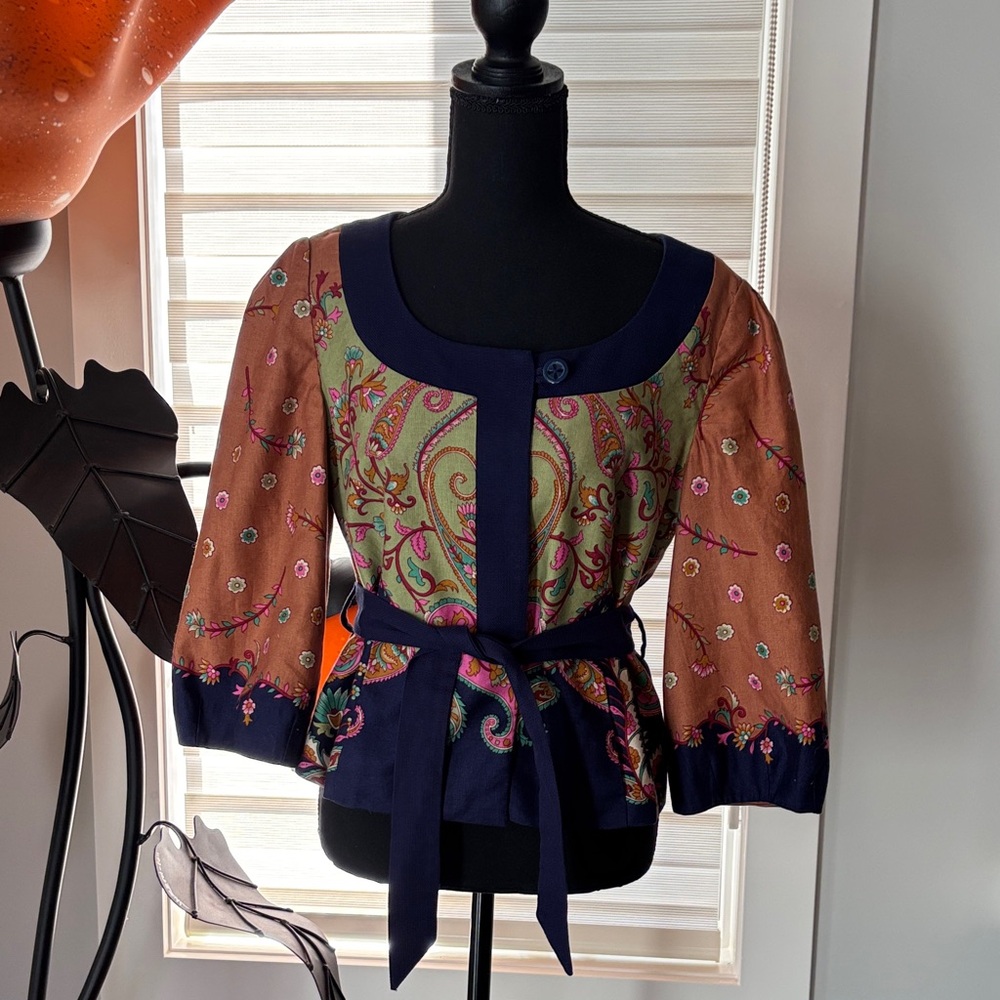 Elevenses for Anthropologie Joyful Vesper Jacket size 8 EUC
